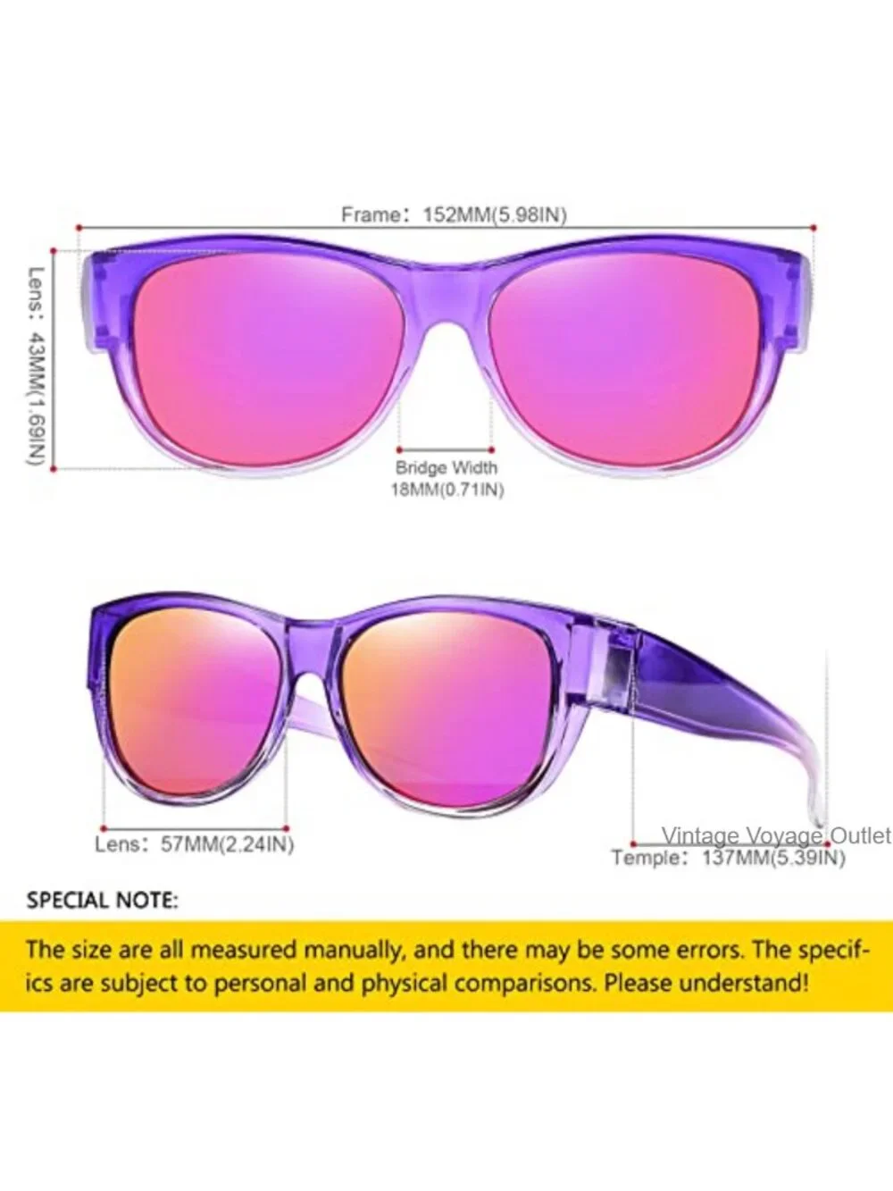Oversized Polarized Fit Over Sunglasses TR90 Mirrored Wrap Around UV400 Unisex